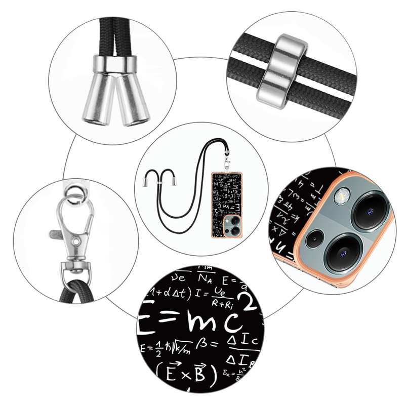 For Xiaomi Poco M6 Pro 4G Electroplating Dual-side IMD Phone Case with Lanyard(Equation)