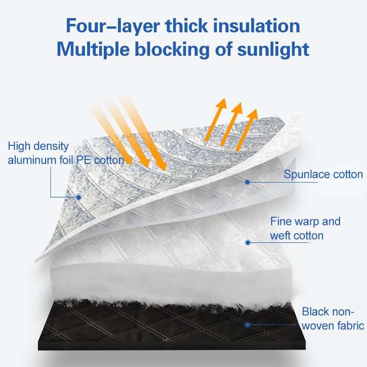 Car Half-cover Car Clothing Sunscreen Heat Insulation Sun Nisor, Aluminum Foil Size: 4.8x1.7x1.5m