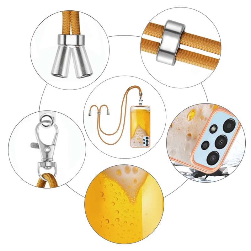 For Samsung Galaxy A34 5G Electroplating Dual-side IMD Phone Case with Lanyard(Lucky Dog)