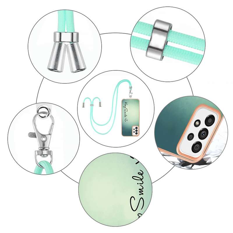 For Samsung Galaxy A73 5G Electroplating Dual-side IMD Phone Case with Lanyard(Retro Radio)