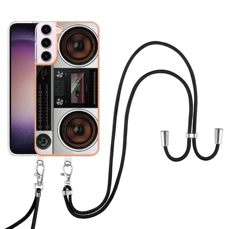 For Samsung Galaxy S22 5G Electroplating Dual-side IMD Phone Case with Lanyard(Equation)