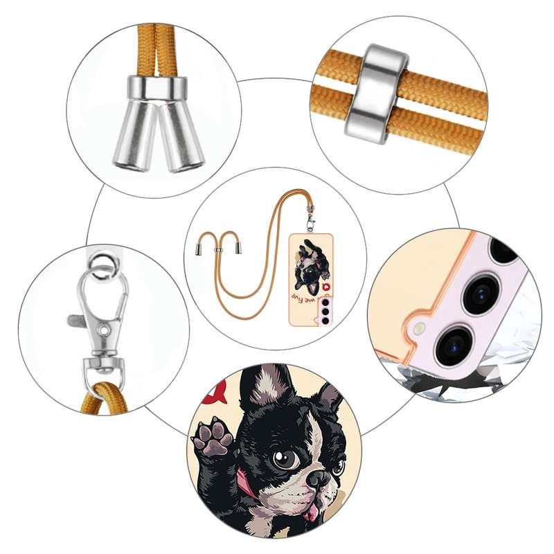 For Samsung Galaxy S22 5G Electroplating Dual-side IMD Phone Case with Lanyard(Equation)