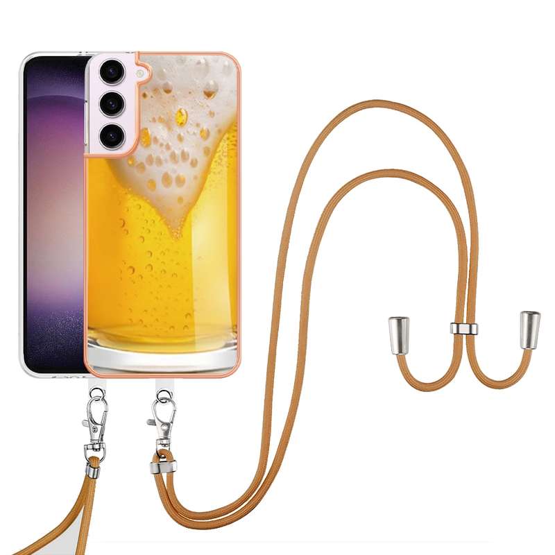For Samsung Galaxy S22 5G Electroplating Dual-side IMD Phone Case with Lanyard(Equation)