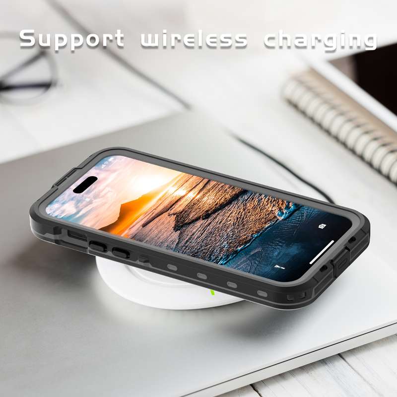 For iPhone 15 RedPepper IP68 Waterproof MagSafe Phone Case(Black)