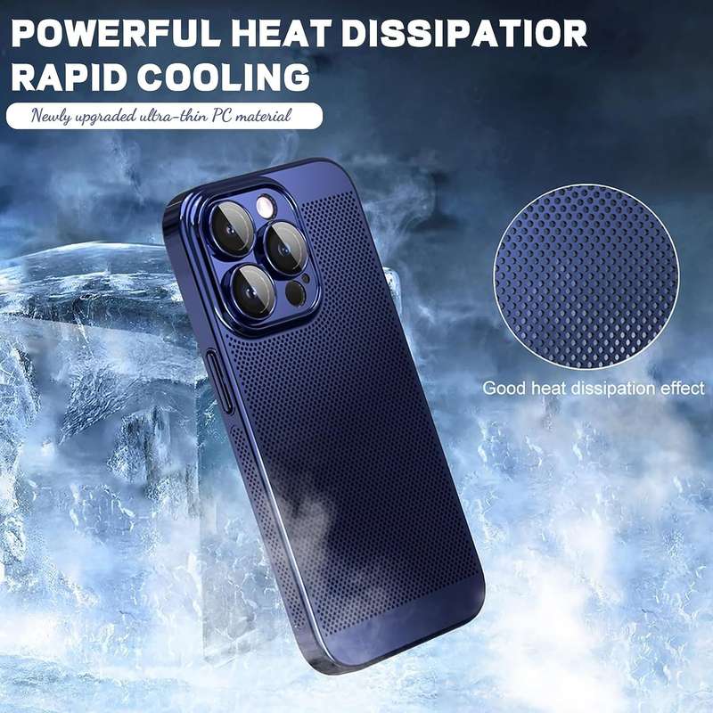 For iPhone 15 Pro Fine Mesh Cooling Phone Case(Black)