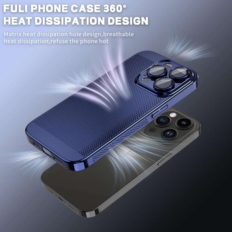 For iPhone 15 Pro Fine Mesh Cooling Phone Case(Black)
