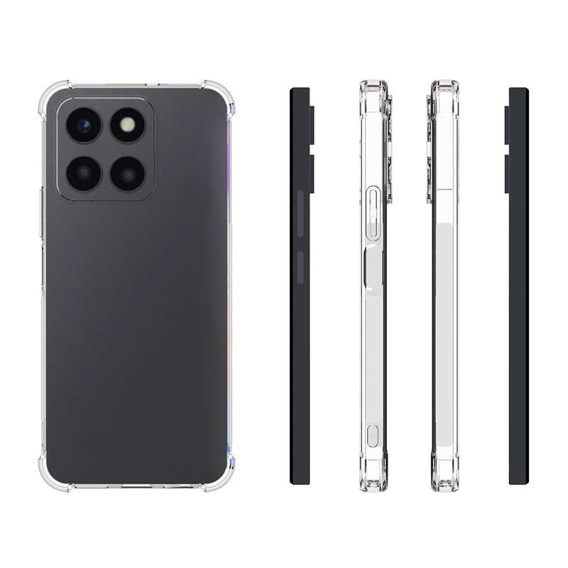 For Honor X6a 4G Shockproof Non-slip Thickening TPU Phone Case(Transparent)