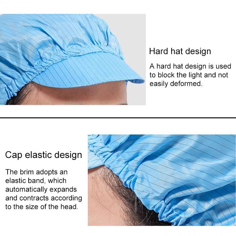 10 PCS Anti-static Dust-free Workshop Duck Tongue Working Cap With Skylight, Size:S(Yellow)