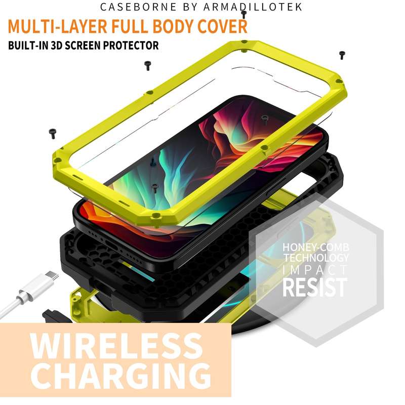For iPhone 15 Pro Max R-JUST Sliding Camera IP54 Life Waterproof Holder Phone Case(Silver)