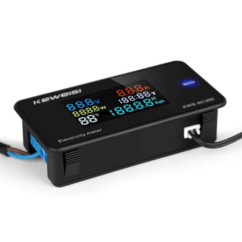 KWS-AC300-100A 50-300V AC Digital Current Voltmeter with Closed Transformer(Black)