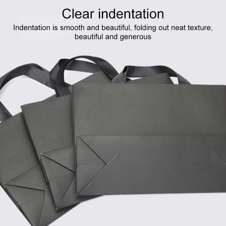 Black Shopping Kraft Paper Bag Handbag, Size:XL