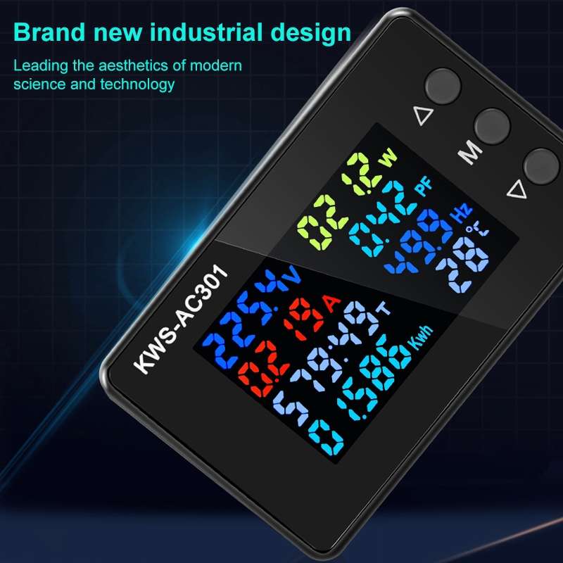KWS-AC301-20A 50-300V AC Digital Current Voltmeter(Black)