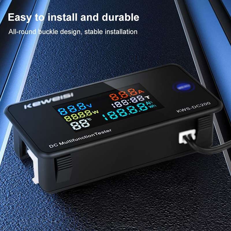 KWS-DC200-100A 8-120V DC Digital Display Voltage Current Watch with Shunt(Black)