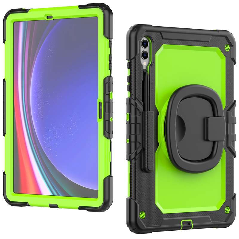 For Samsung Galaxy Tab S9+ / S10+ D Type Silicone Hybrid PC Tablet Case with Handle Holder(Light Blu