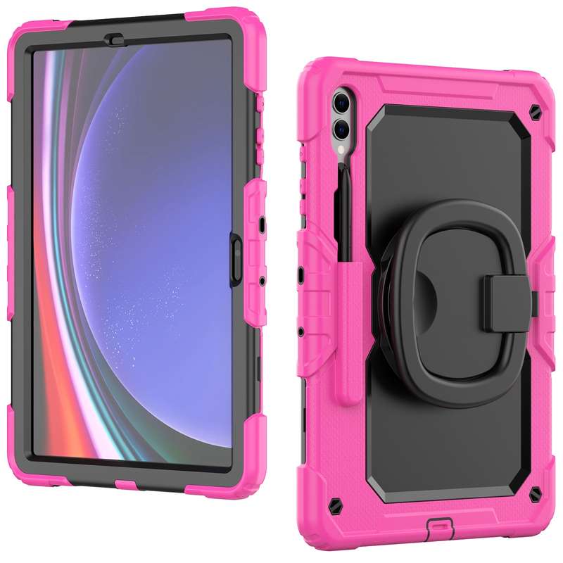 For Samsung Galaxy Tab S9+ / S10+ D Type Silicone Hybrid PC Tablet Case with Handle Holder(Light Blu