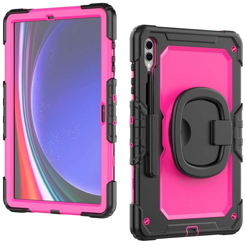 For Samsung Galaxy Tab S9+ / S10+ D Type Silicone Hybrid PC Tablet Case with Handle Holder(Light Blu