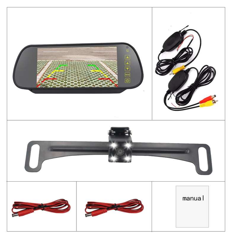 PZ709 437-W 7.0 inch TFT LCD Car External Wireless Rear View Monitor for Car Rearview Parking Video