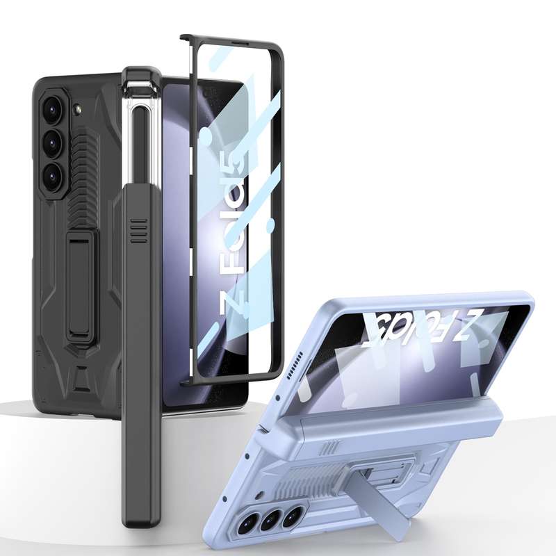 For Samsung Galaxy Z Fold5 GKK Integrated Folding Battle Shell PC Phone Case with Pen Box(Black)