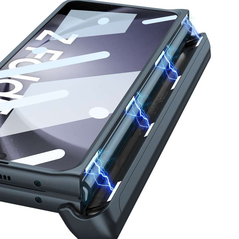 For Samsung Galaxy Z Fold5 GKK Integrated Folding Battle Shell PC Phone Case with Pen Box(Black)