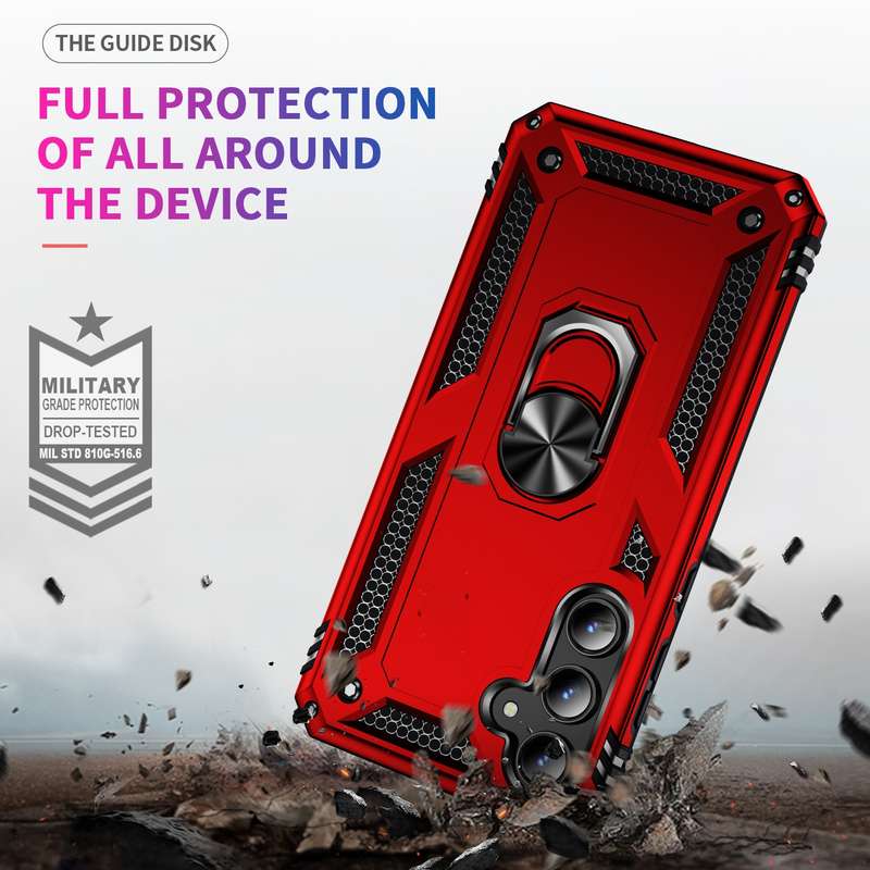 For Samsung Galaxy A35 5G Shockproof TPU + PC Phone Case with Holder(Black)