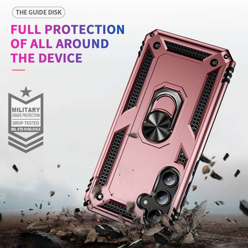 For Samsung Galaxy A35 5G Shockproof TPU + PC Phone Case with Holder(Black)