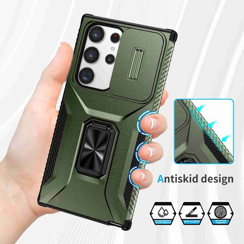 For Samsung Galaxy S23 Ultra 5G Sliding Camshield Holder Phone Case(Black)