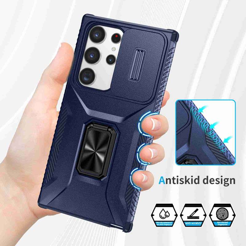 For Samsung Galaxy S23 Ultra 5G Sliding Camshield Holder Phone Case(Black)