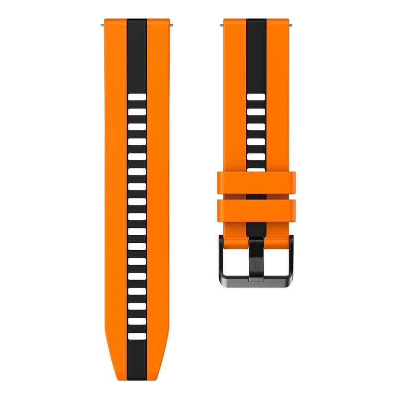 For Huawei Watch GT 3 / GT 3 Pro Vertical Two Color Silicone Watch Band(Orange+Black)
