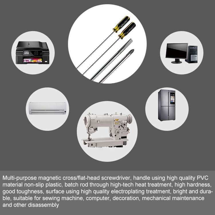 Extended Screwdriver 12 inch Cross-shaped Screwdriver Special Long Magnetic Sewing Machine Machine R