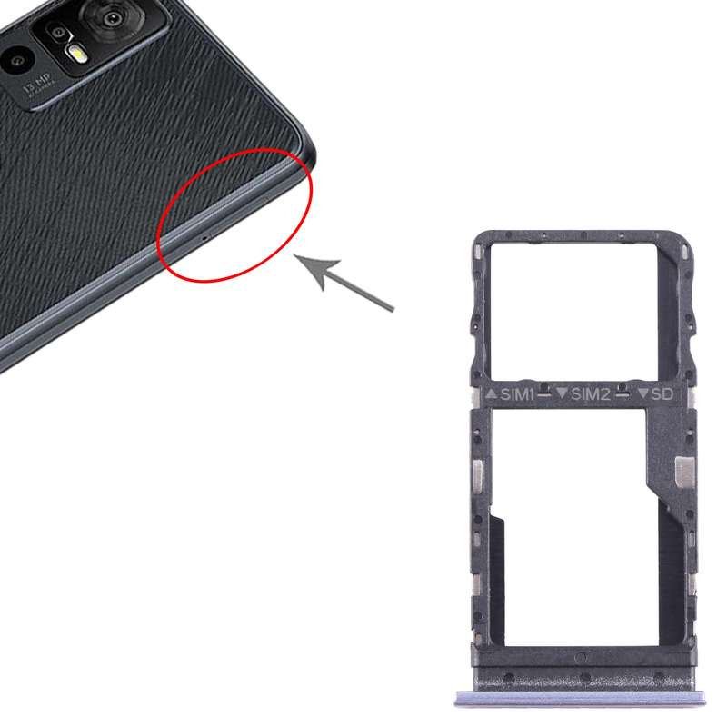 For TCL 40 SE Original SIM + Micro SD Card Tray(Purple)