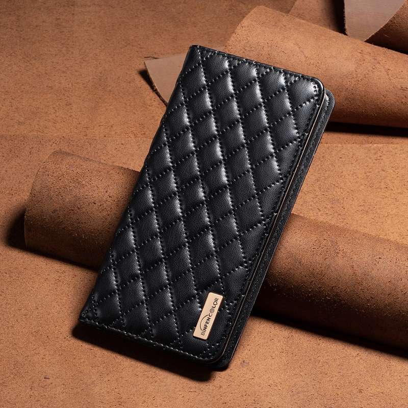 For Honor X6b Diamond Lattice Magnetic Leather Flip Phone Case(Black)