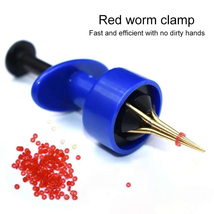 Red Worm Clip Hanging Bait Device Earthworm Live Bait Clip 1pc