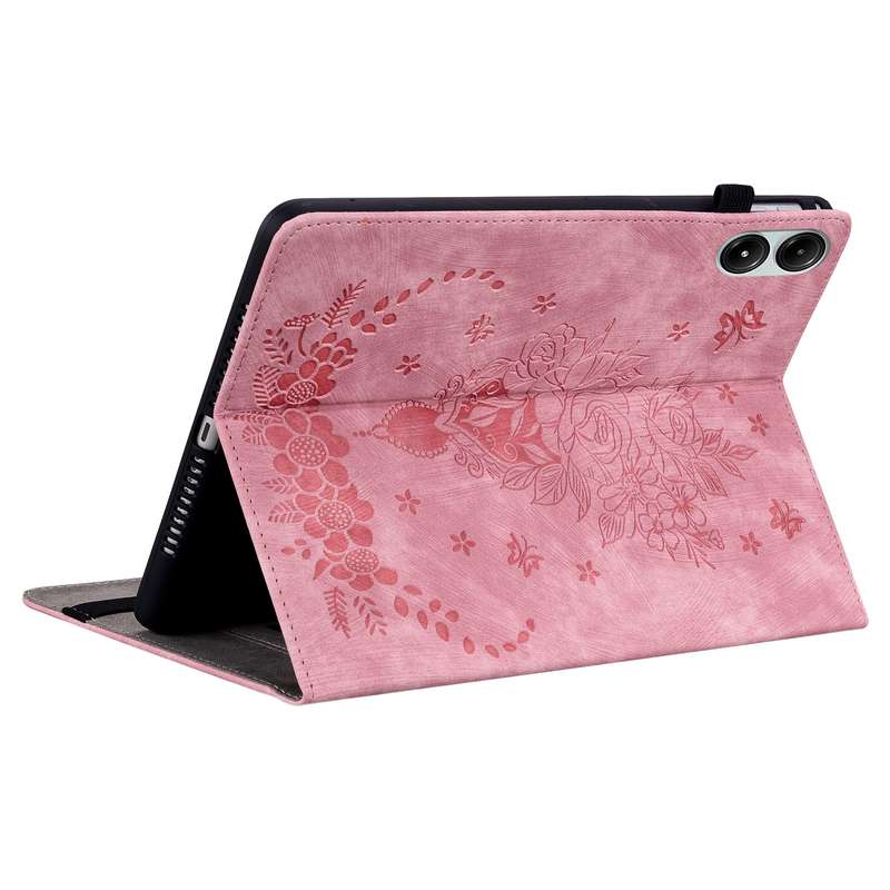 For Xiaomi Redmi Pad Pro 12.1 Butterfly Rose Embossed Leather Tablet Case(Pink)