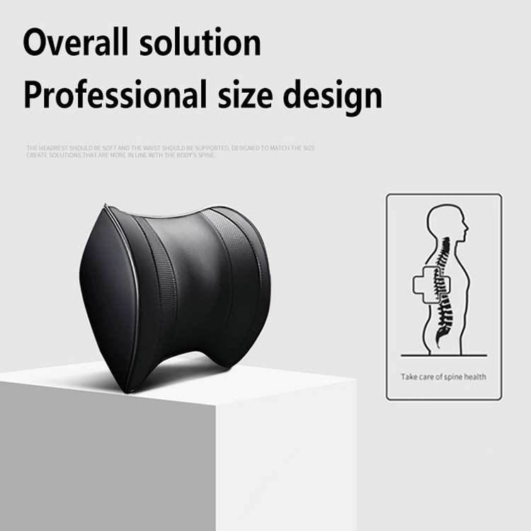 Car Headrest Cushion Car Seat Pillows Neck Protectors Memory Cotton Pillow(Black)