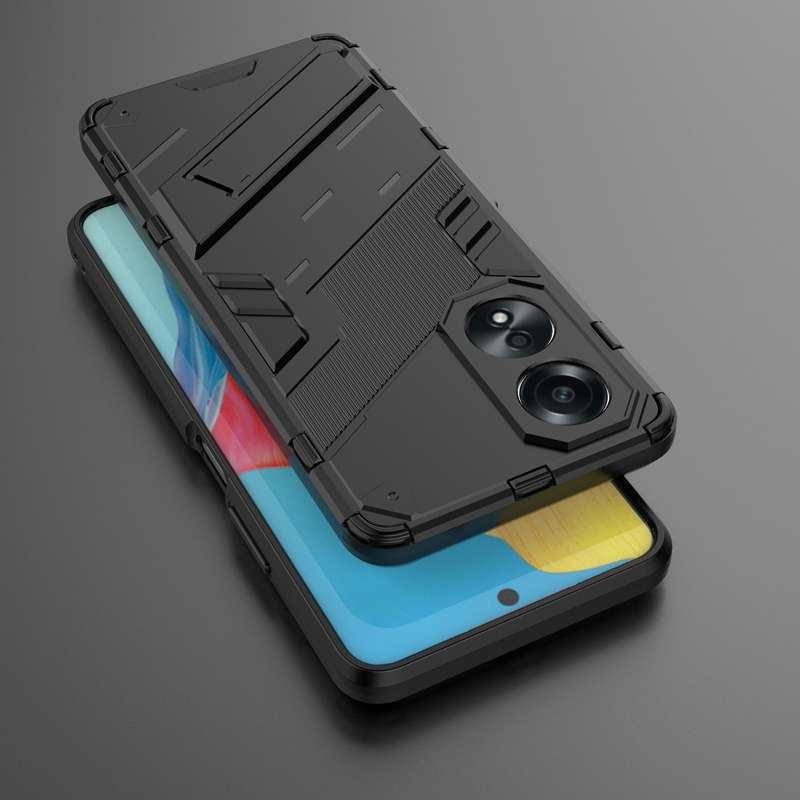 For OPPO A58 4G Global Punk Armor 2 in 1 PC + TPU Phone Case with Holder(Green)
