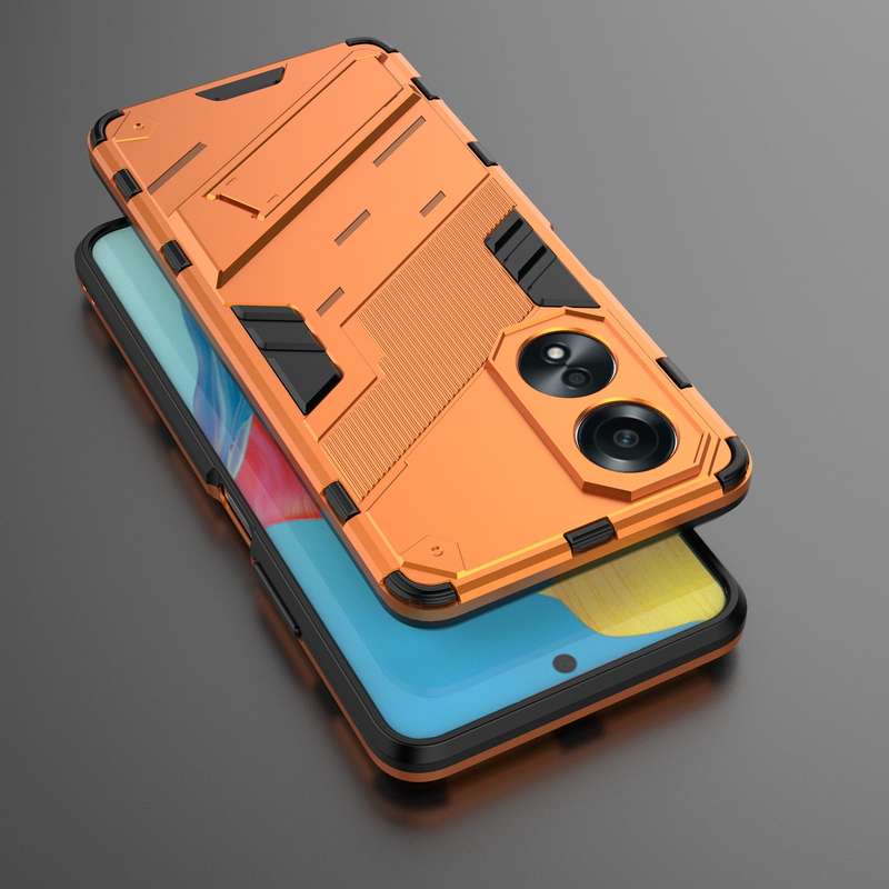 For OPPO A58 4G Global Punk Armor 2 in 1 PC + TPU Phone Case with Holder(Green)