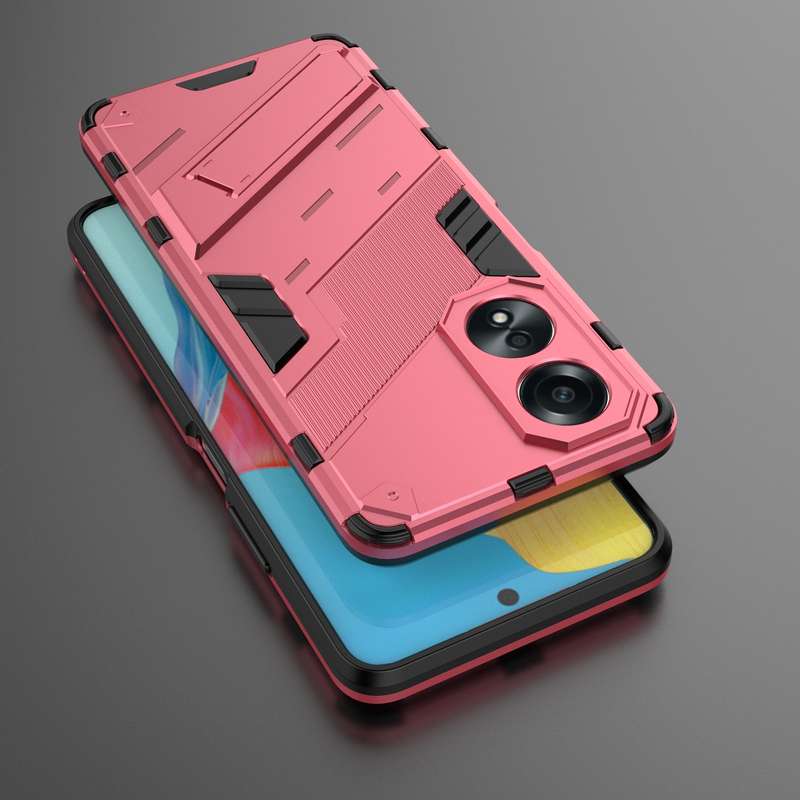 For OPPO A58 4G Global Punk Armor 2 in 1 PC + TPU Phone Case with Holder(Green)