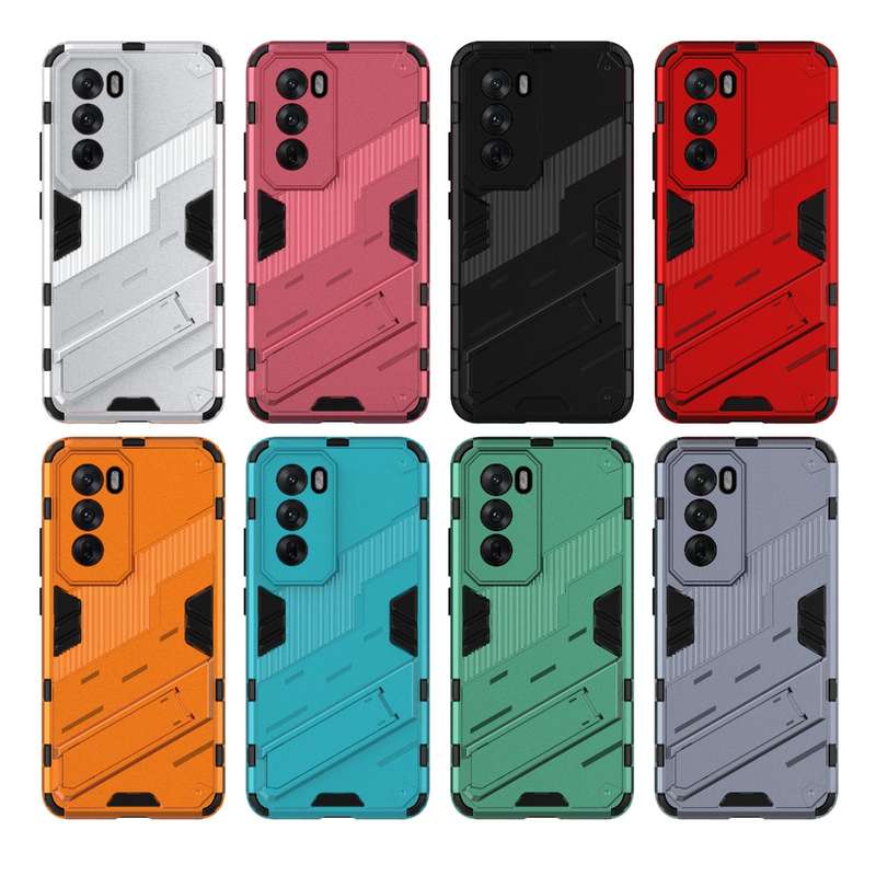 For OPPO Reno12 Pro Global Punk Armor 2 in 1 PC + TPU Phone Case with Holder(Green)