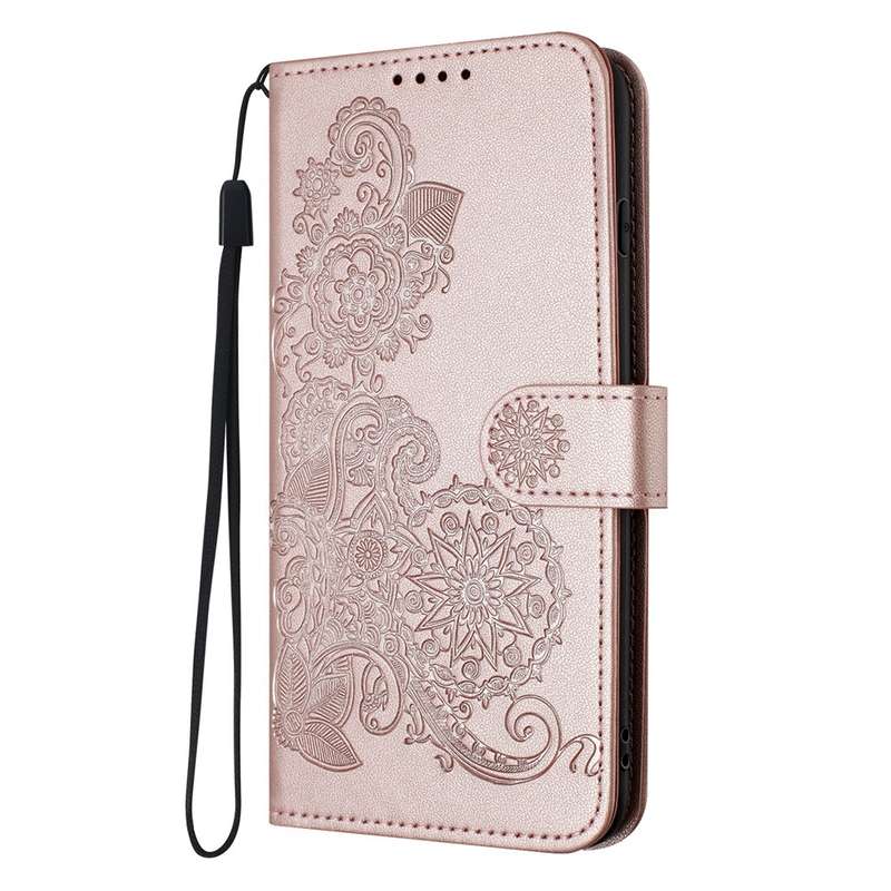 For Motorola Moto G Power 5G 2024 Datura Flower Embossed Flip Leather Phone Case(Rose Gold)