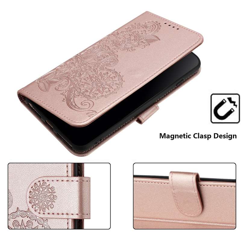 For Motorola Moto G Power 5G 2024 Datura Flower Embossed Flip Leather Phone Case(Rose Gold)