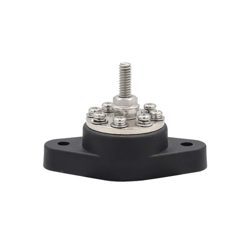 5/16 inch M8 RV Yacht 8-way Terminal Stud with 2pcs M5x20 Screws(Black)