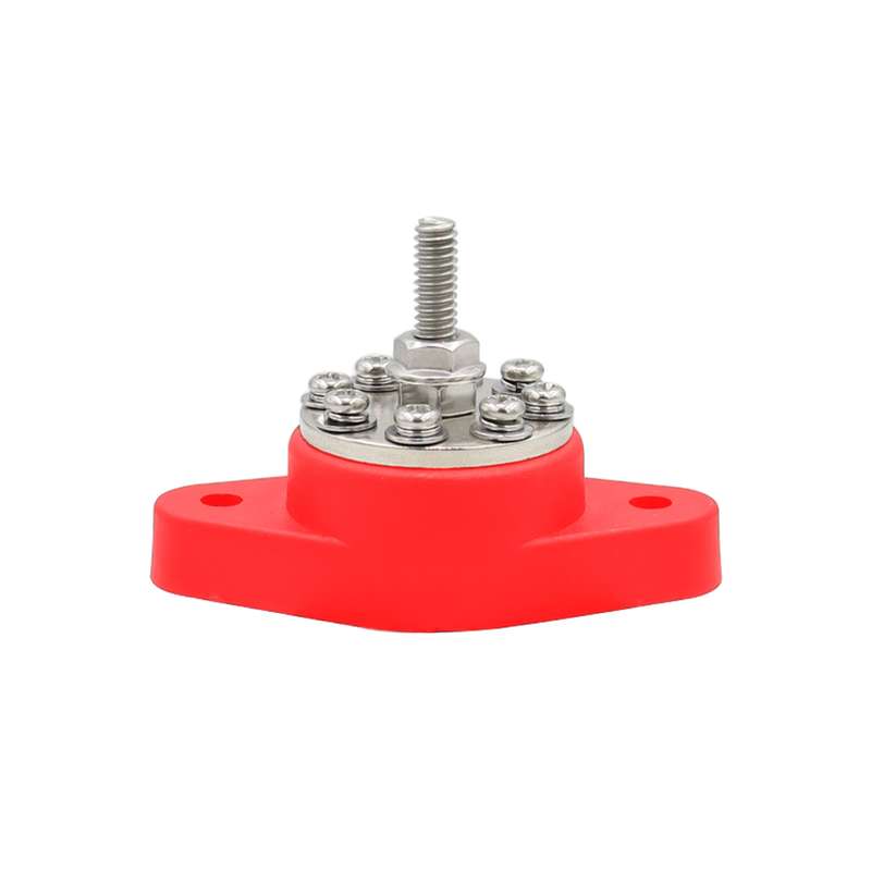 5/16 inch M8 RV Yacht 8-way Terminal Stud with 2pcs M5x20 Screws(Red)