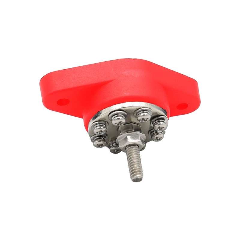 CP-4099 5/16 inch M8 RV Yacht 8-way Terminal Stud with 2pcs M5x20 Screws(Black + Red)
