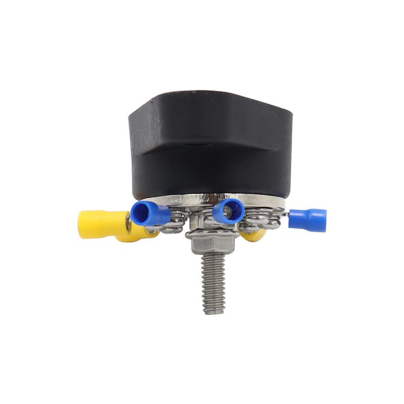 5/16 inch M8 RV Yacht 8-way Terminal Stud with 2pcs M5x20 Screws + Terminals(Black)