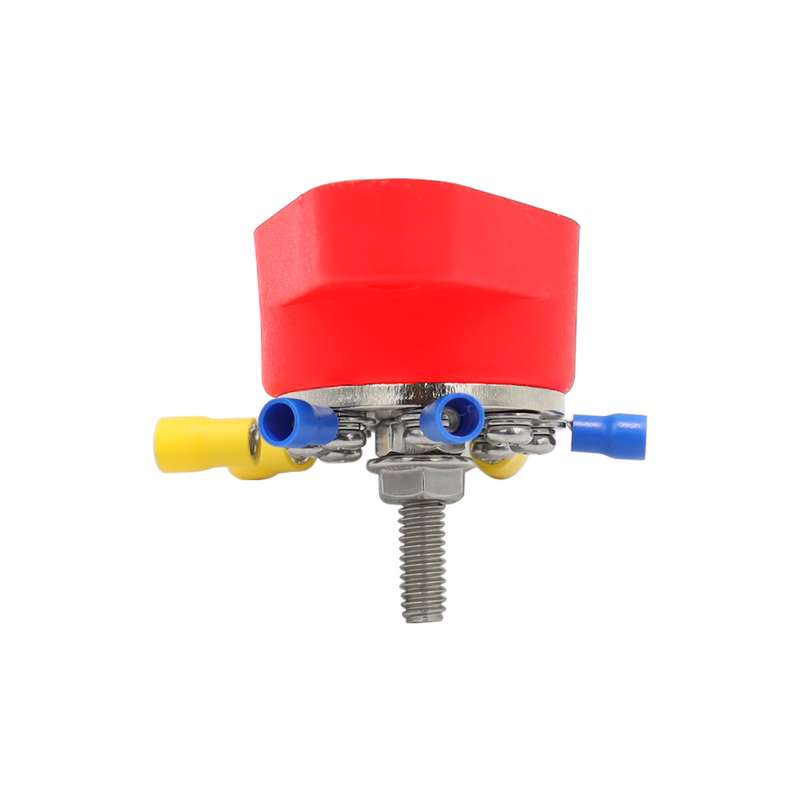 5/16 inch M8 RV Yacht 8-way Terminal Stud with 2pcs M5x20 Screws + Terminals(Red)