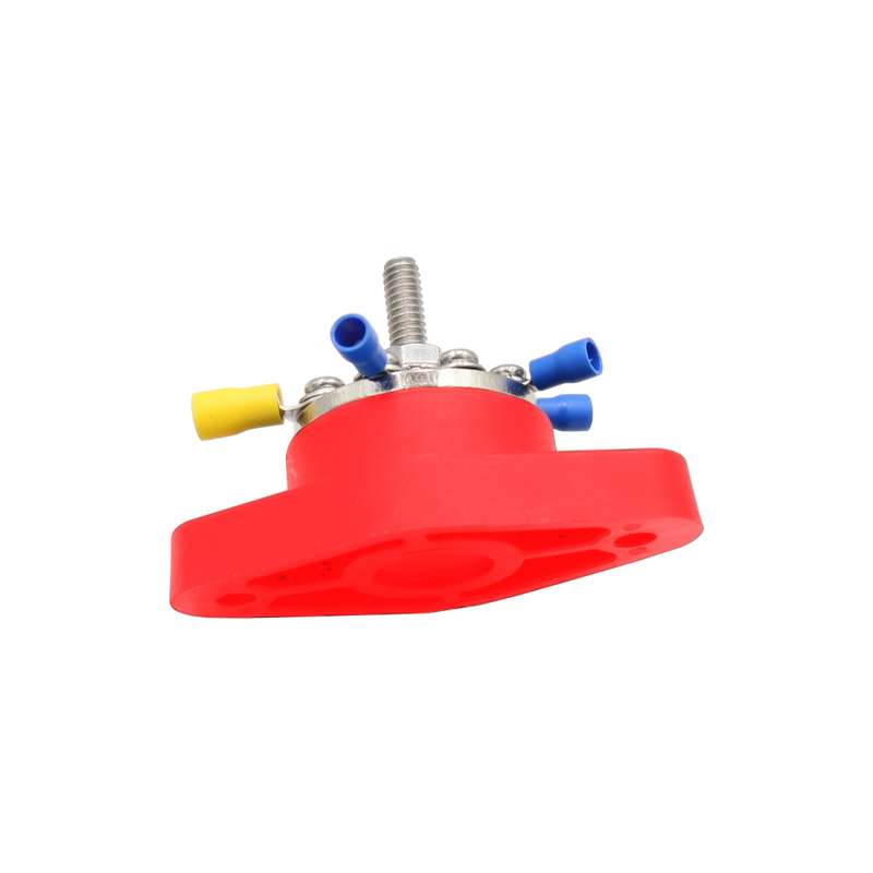 5/16 inch M8 RV Yacht 8-way Terminal Stud with 2pcs M5x20 Screws + Terminals(Red)