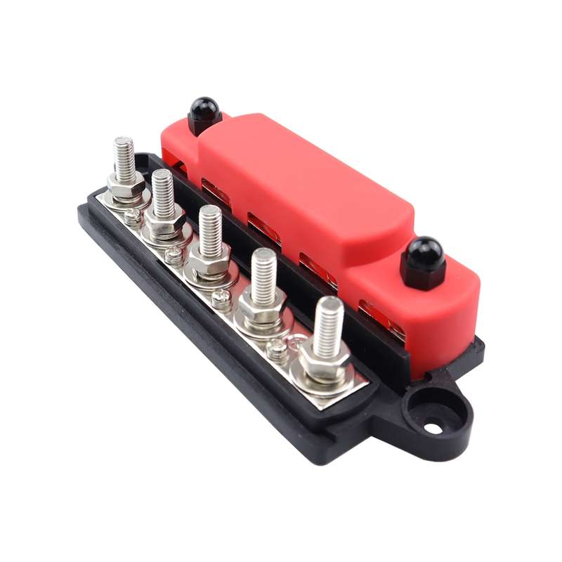 CP-4132 RV / Yacht M6 5-stud Double Row Busbar(Red Black)
