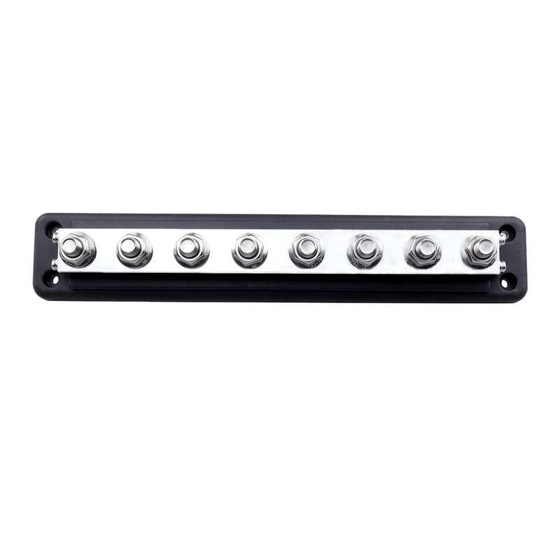 RV 600A High Current busbar 8-way Straight M10 Wiring Studs(Black)