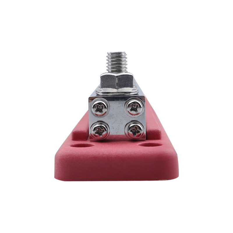 RV 600A High Current busbar 8-way Straight M10 Wiring Studs(Red)