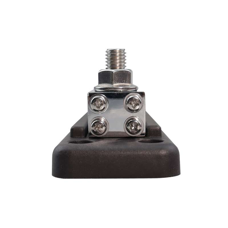 RV 600A High Current Busbar 4-way Straight M10 Wiring Studs(Black)